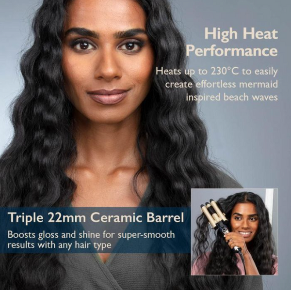 Carmen Twilight Series Triple Barrel Mermaid Hair Waver