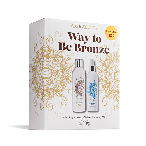 Way To Beauty Way To Be Bronze Gift Set (Dark Tanning Lotion and hydrating Coconut Body Spritz)