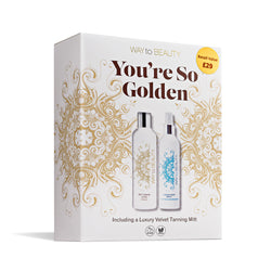 Way To Beauty You're So Golden Gift Set (Medium Tanning Lotion and hydrating Coconut Body Spritz)